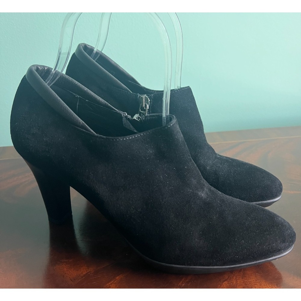 Aquatalia Womens Suede Pointed Toe Heeled Black‎ Ankle Booties Size 7